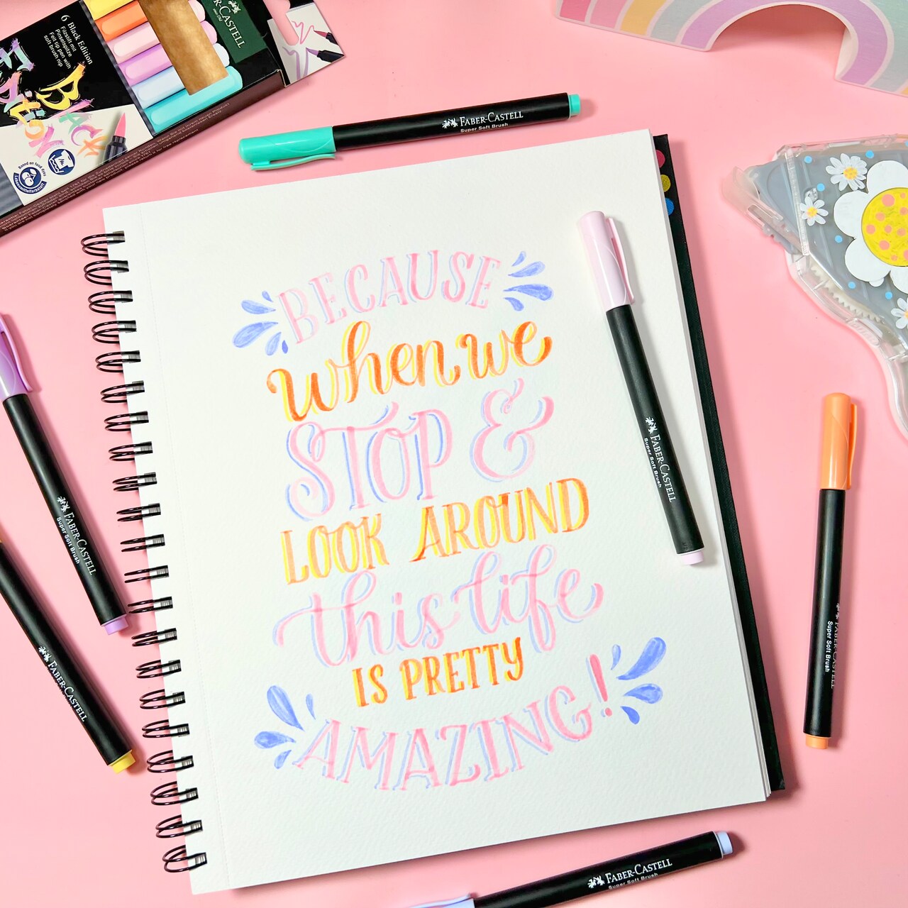Brush Lettering with with Soft Black Edition Pens from Faber-Castell®